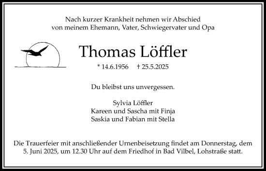 Traueranzeige von Thomas Löffler von Bad Vilbel/Karben