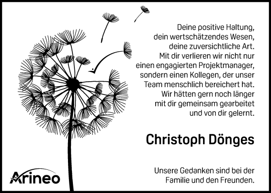 Traueranzeige von Christoph Dönges von Giessener Allgemeine, Alsfelder Allgemeine