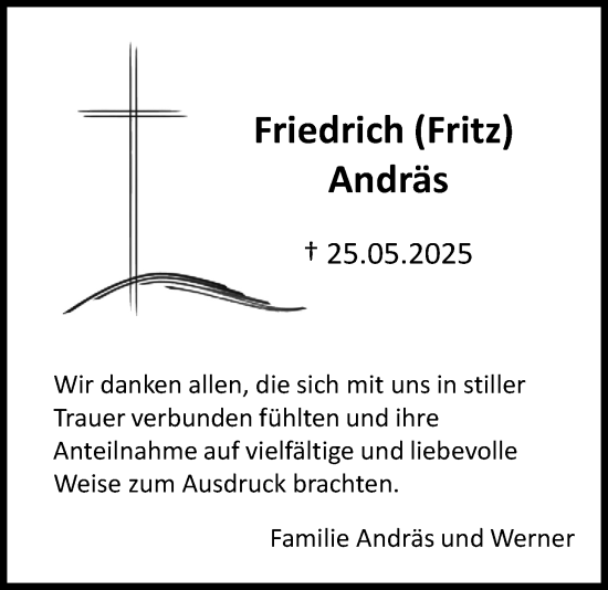Traueranzeige von Friedrich Andräs von Wetterauer Zeitung