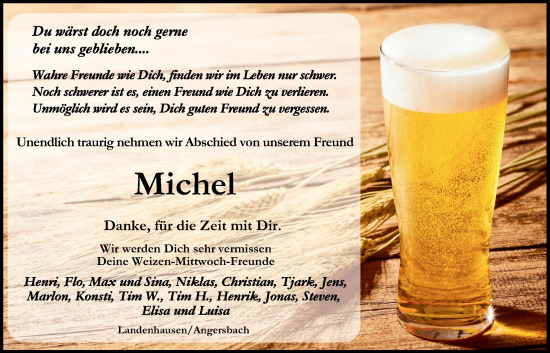 Traueranzeige von Phillip Michel von Lauterbacher Anzeiger