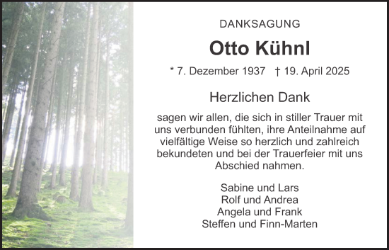 Traueranzeige von Otto Kühnl von Butzbacher Zeitung