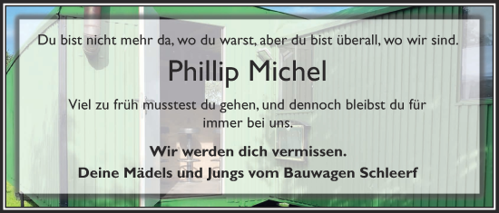 Traueranzeige von Phillip Michel von Lauterbacher Anzeiger