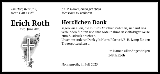 Traueranzeige von Erich Roth von Licher Wochenblatt