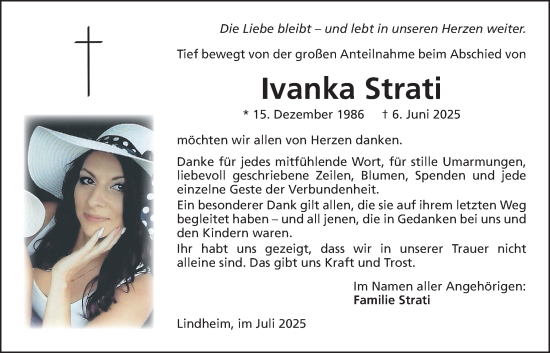 Traueranzeige von Ivanka Strati von Kreis-Anzeiger