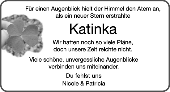 Traueranzeige von Katinka Eschke von Kreis-Anzeiger