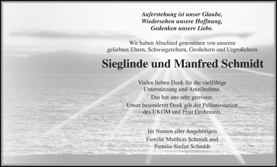 Traueranzeige von Manfred Schmidt von Licher Wochenblatt