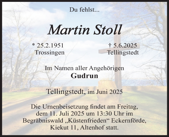 Traueranzeige von Martin Stoll von Licher Wochenblatt