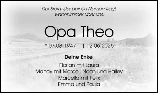 Traueranzeige von Theo  von Kreis-Anzeiger