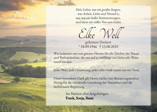 Traueranzeige von Elke Well von Lauterbacher Anzeiger