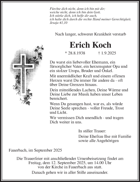 Traueranzeige von Erich Koch von Kreis-Anzeiger
