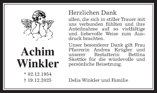 Traueranzeige von Achim Winkler von Wetterauer Zeitung