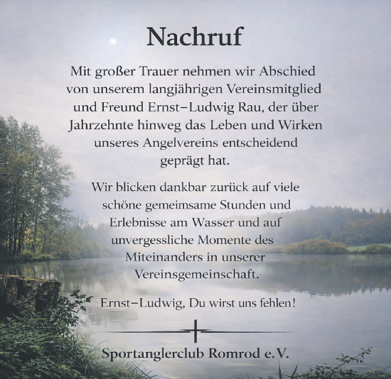 Traueranzeige von Ernst-Ludwig Rau von Oberhessische Zeitung