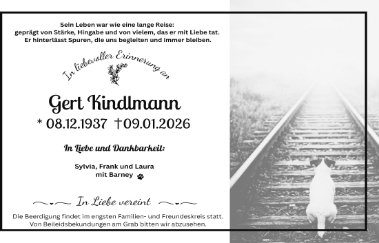 Traueranzeige von Gert Kindlmann von Bad Vilbel/Karben