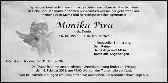 Traueranzeige von Monika Pira von Kreis-Anzeiger