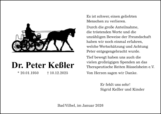 Traueranzeige von Peter Keßler von Bad Vilbel/Karben