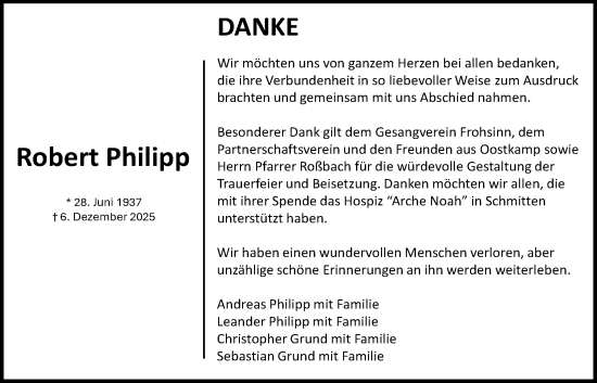 Traueranzeige von Robert Philipp von Wetterauer Zeitung