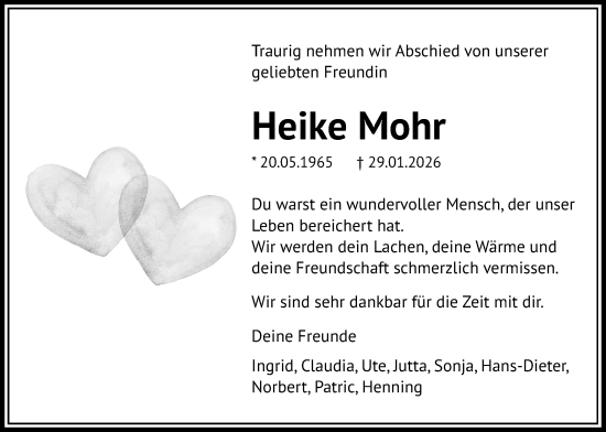 Traueranzeige von Heike Mohr von Giessener Anzeiger